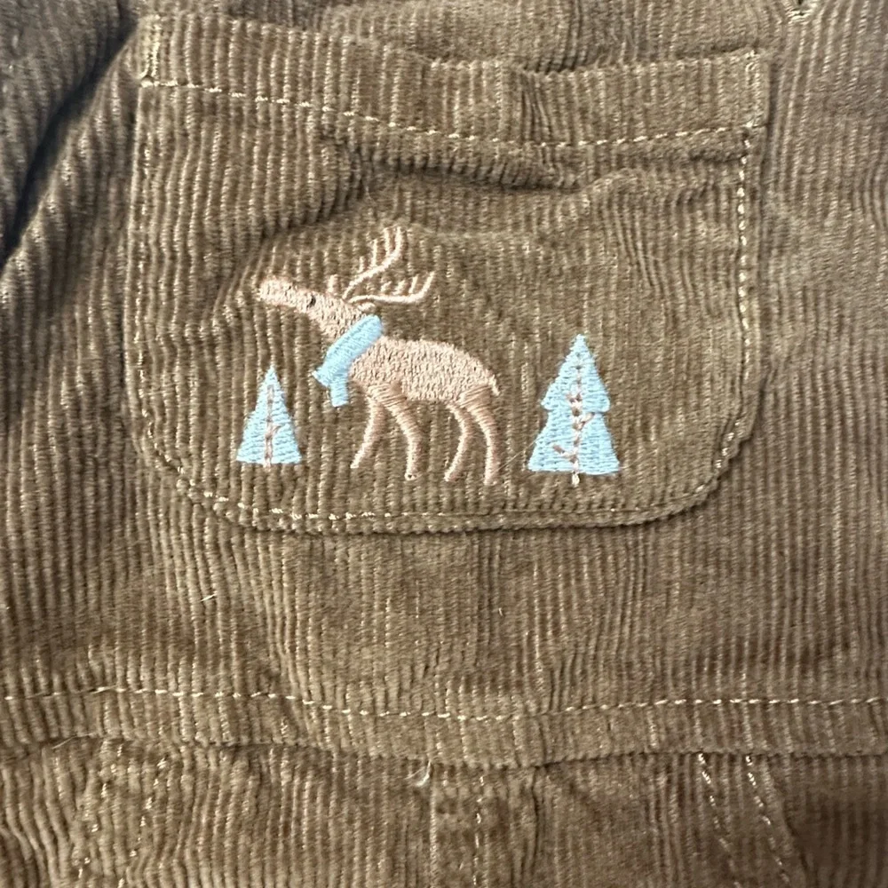 Carter's Overalls Corderoy Brown Embroidered Moose Baby 6 M - Picture 10 of 12